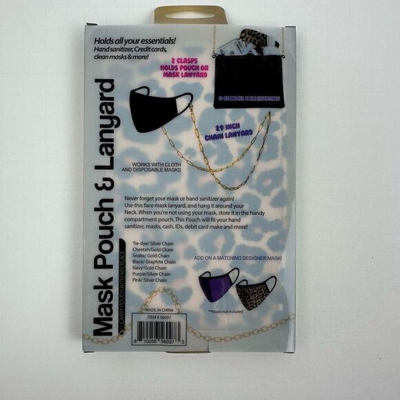 Carry Mask Pouch Case Storage With 29 Inch Lanyard Necklace - Picture 2 of 2